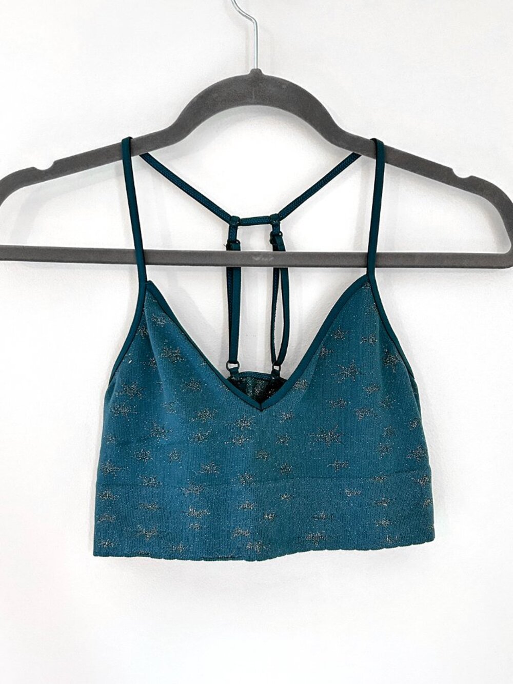 Blue Sparkly Bralette - Lurex Star Print - By Anthropologie Size S/M - MSRP $35